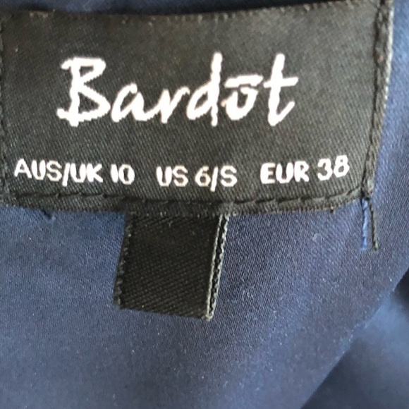 Bardot Divinity Illusion Sleeveless Lace Overlay Sheath Dress Navy Blue Small - Picture 7 of 9